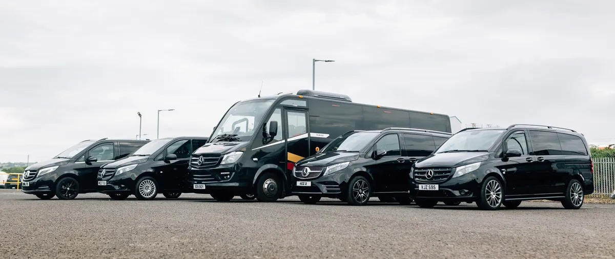 The Belfast Mini Coach fleet of Mercedes minicoach and executive vehicles
